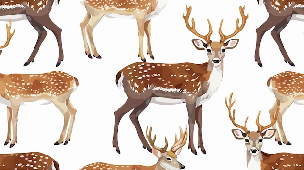 Seamless Deer Pattern Vector Illustration