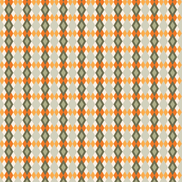 Seamless diamond pattern pattern sweater pattern colorful bright background light green and orange