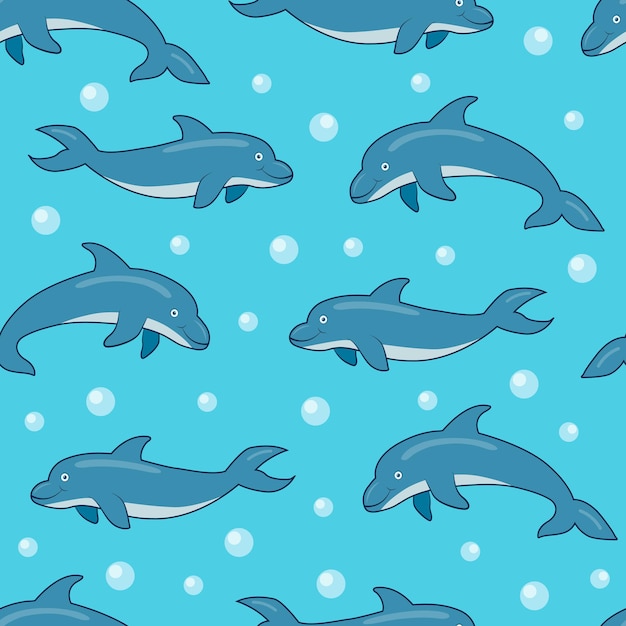 Seamless dolphin pattern design. Dolphin background