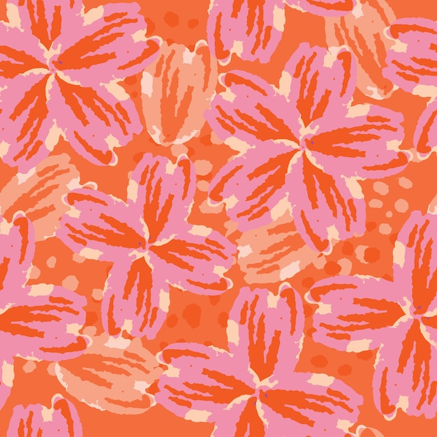 Seamless doodle flowers pattern background greeting card