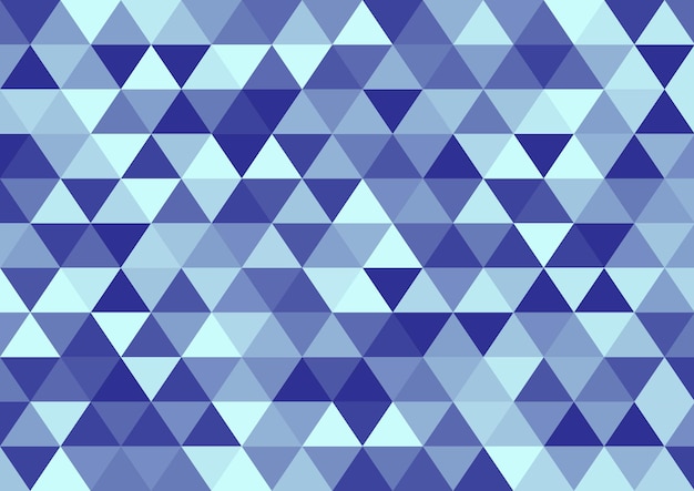 Seamless editable geometric triangle pattern in shades of blue for textiles packaging paper printing simple backgrounds and texture