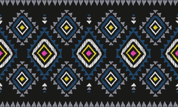 Seamless Ethnic pattern in tribal gypsy Figure tribal embroidery Indian Ethnic pattern style