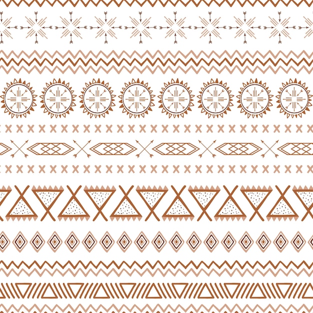 Seamless ethnic tribal texture made in coffee pattern style Decorative brown caramel and coffee colors Native mexican tribal geometric pattern for fabric textile wallpaper striped mexico background