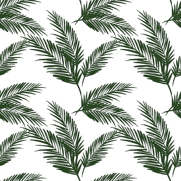 Seamless exotic pattern with palm leaves.