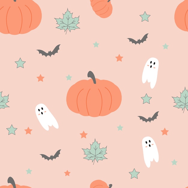 Seamless fabric pattern happy halloween.