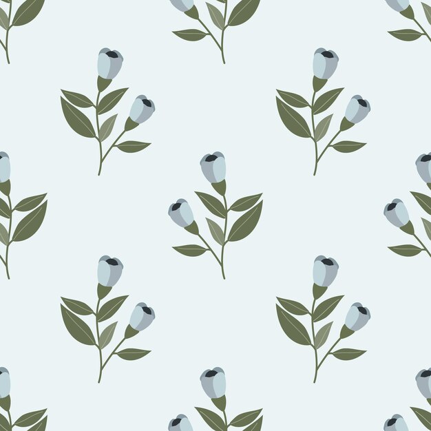 Seamless flat floral cartoon pattern