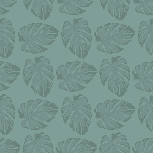 Vector seamless flat pattern with monstera leaves