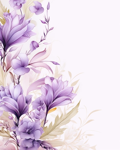 Seamless Floral Border Watercolor Style