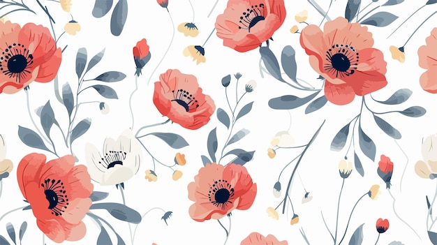 Seamless Floral Pattern Design for Fabric