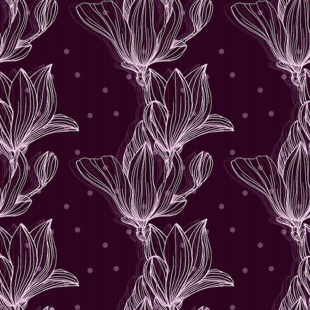 Seamless Floral Pattern Magnolia