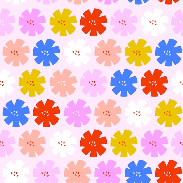 Seamless floral pattern Repeat seamless design with flowers and leaves in pastel colors