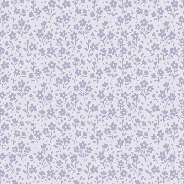 Seamless floral pattern for . Small lilac flowers. Gray background. Template for fashion print