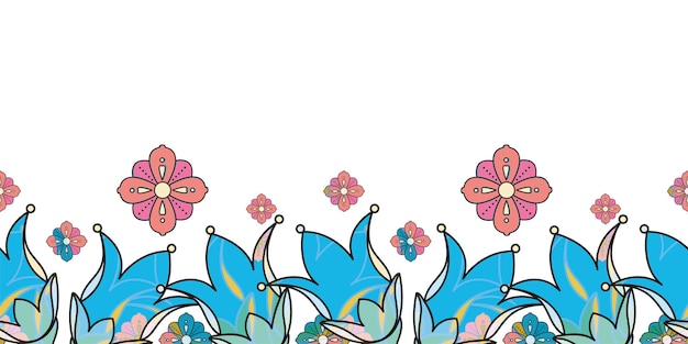 Seamless Floral Pattern in vector Border design