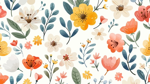 Seamless Floral Pattern Vector Illustration