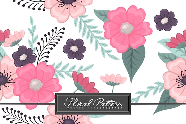 Seamless Floral Pattern in vector. Wallpaper template