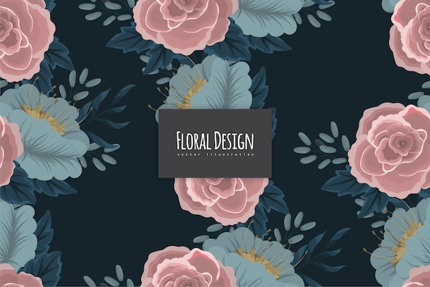 Seamless Floral Pattern in vector. Wallpaper template