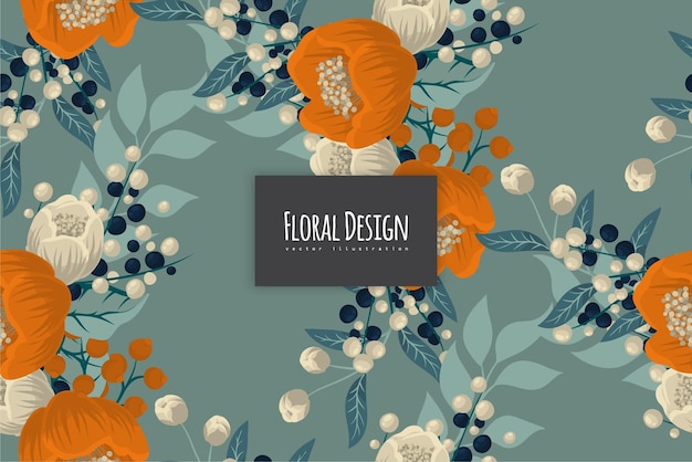 Seamless Floral Pattern in vector. Wallpaper template