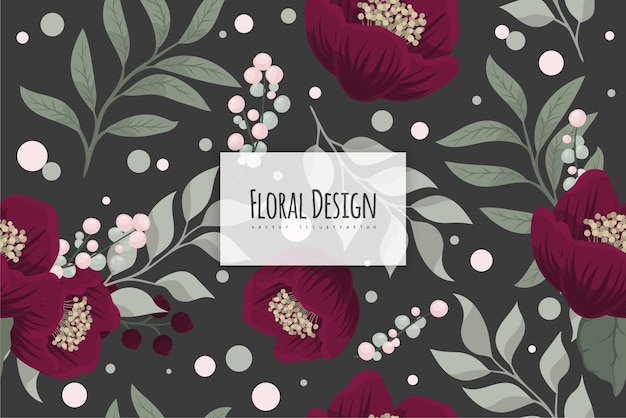 Seamless Floral Pattern in vector. Wallpaper template