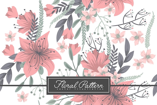 Seamless Floral Pattern in vector. Wallpaper template