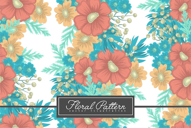 Seamless Floral Pattern in vector. Wallpaper template