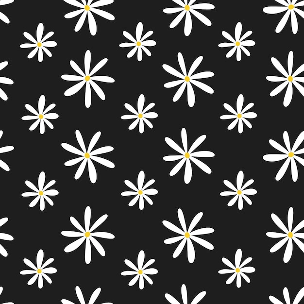 Seamless floral pattern with chamomile