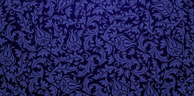 Vector seamless floral pattern with dark blue backgrounds flowers for decorative backdrops