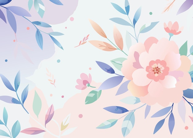 Seamless floral pattern with flowers and leaves watercolor