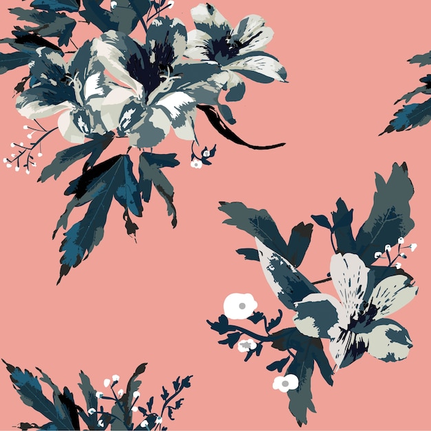 Seamless floral pattern with flowers