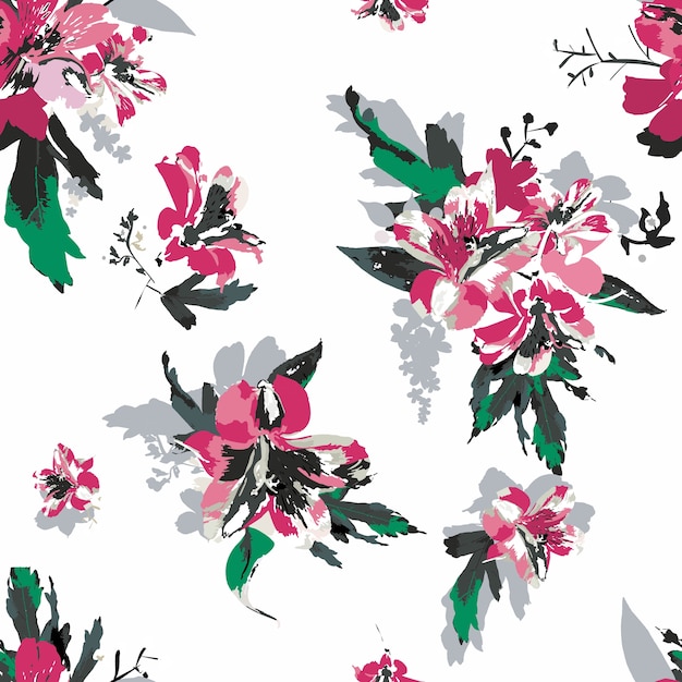 Seamless floral pattern with flowers