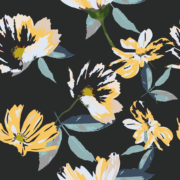 Seamless floral pattern with flowers