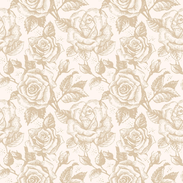 Seamless floral pattern with roses