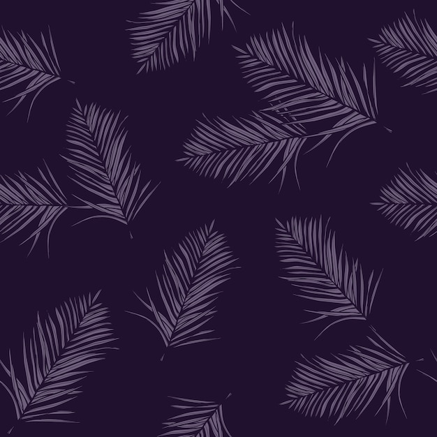 Seamless floral pattern with tropical palm leaves, jungle leaves. Leaves background