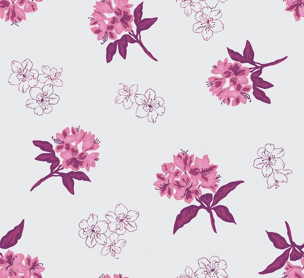 Seamless floral pattren with flower in vector.