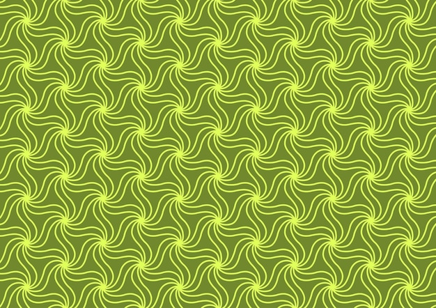 Seamless flower line pattern geometric green background