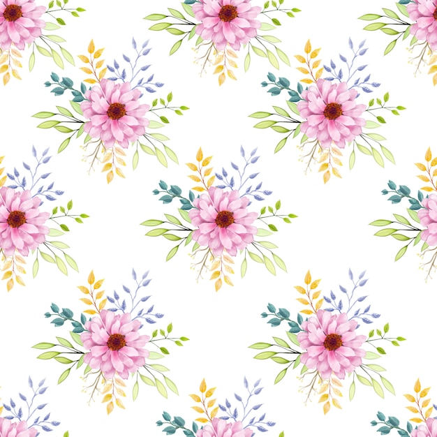 Seamless flowers pattern illustration