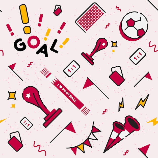 Seamless Football World Cup Pattern