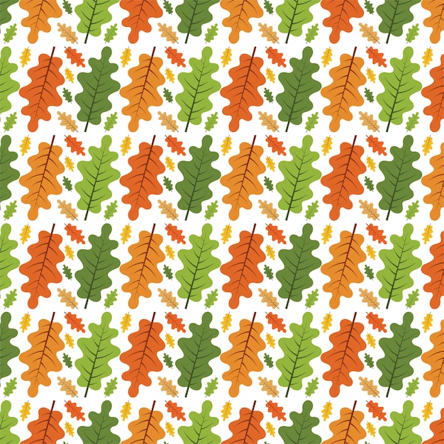 Seamless forest pattern autumn leaves.