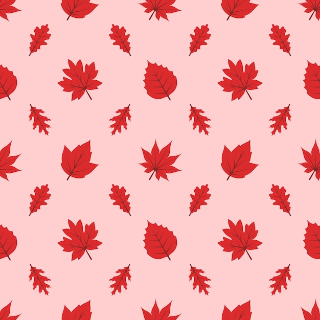 Seamless forest pattern with acorns and autumn leaves