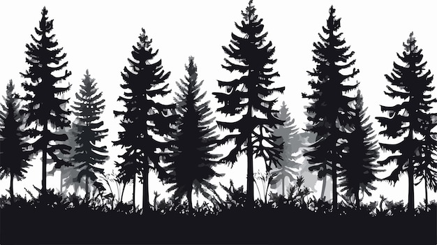 Seamless Forest Silhouette Vector Pattern for Design Projects