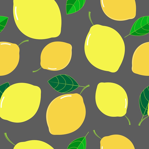 Seamless fresh lemon pattern background vector