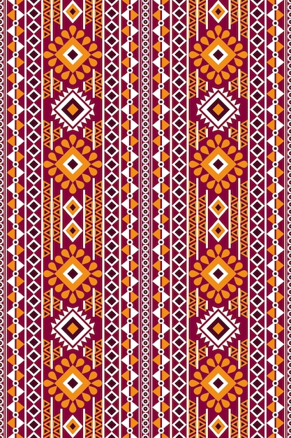 Seamless geometric ethnic asian oriental and tradition pattern design for texture and background. Silk and fabric pattern decoration for carpet, clothing, wrapping and wallpaper