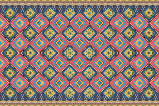 Seamless geometric ethnic asian oriental and tradition pattern design for texture and background. Silk and fabric pattern decoration for carpet, clothing, wrapping and wallpaper