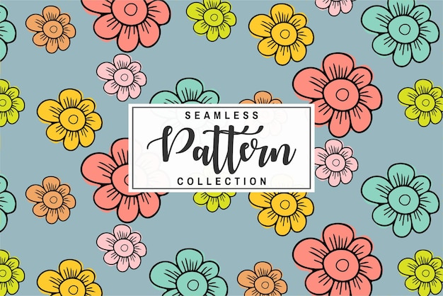 Seamless Geometric floral pattern with cute backgrounds in spring