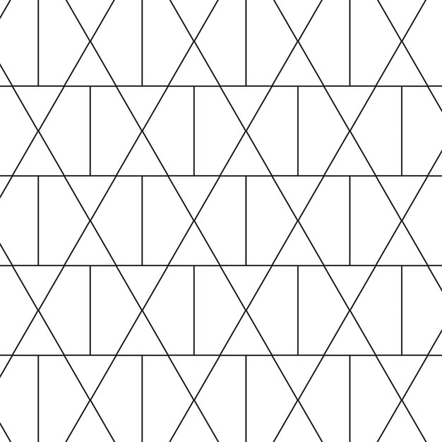 Seamless geometric linear pattern black and white vector background