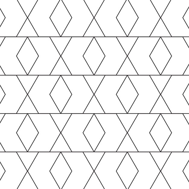 Seamless geometric linear pattern black and white vector background