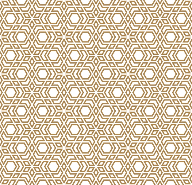 Seamless geometric ornament based on traditional arabic art. Muslim mosaic. Brown color lines