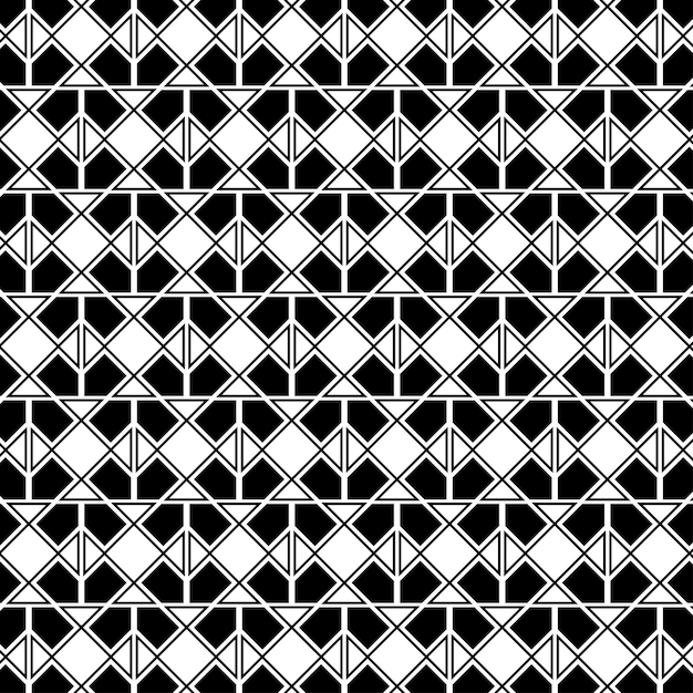 Seamless geometric pattern based on traditional islamic art Black and white background