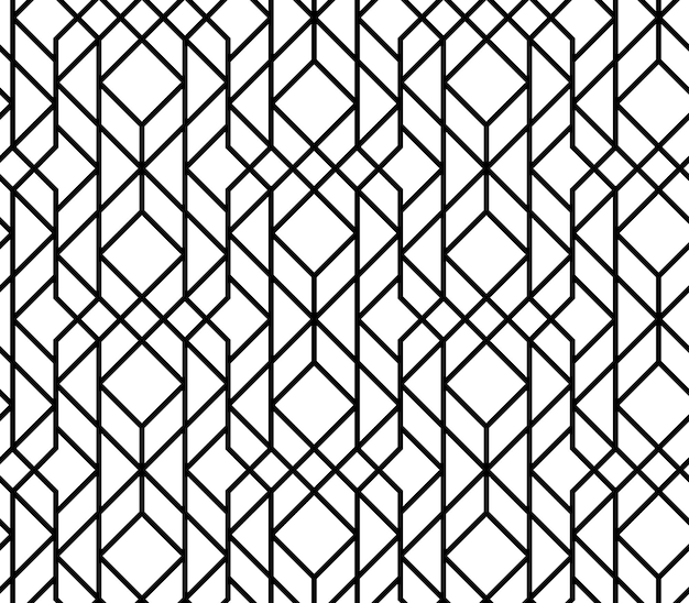 Seamless geometric pattern. Vector abstract classical background in black and white color