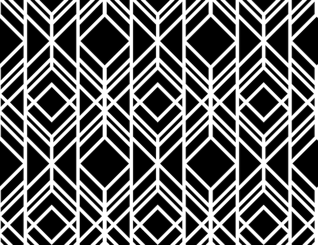 Seamless geometric pattern. Vector abstract classical background in black and white color