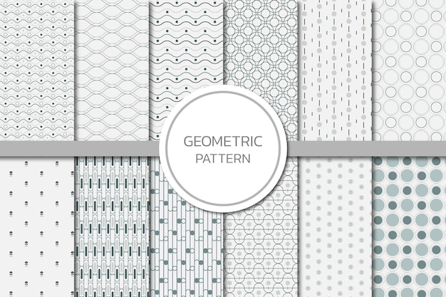 Vector seamless geometric pattern vector set